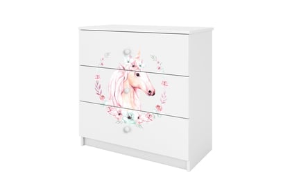 Comodă copii Bonzo 80 cm cu sertare - alb / cal