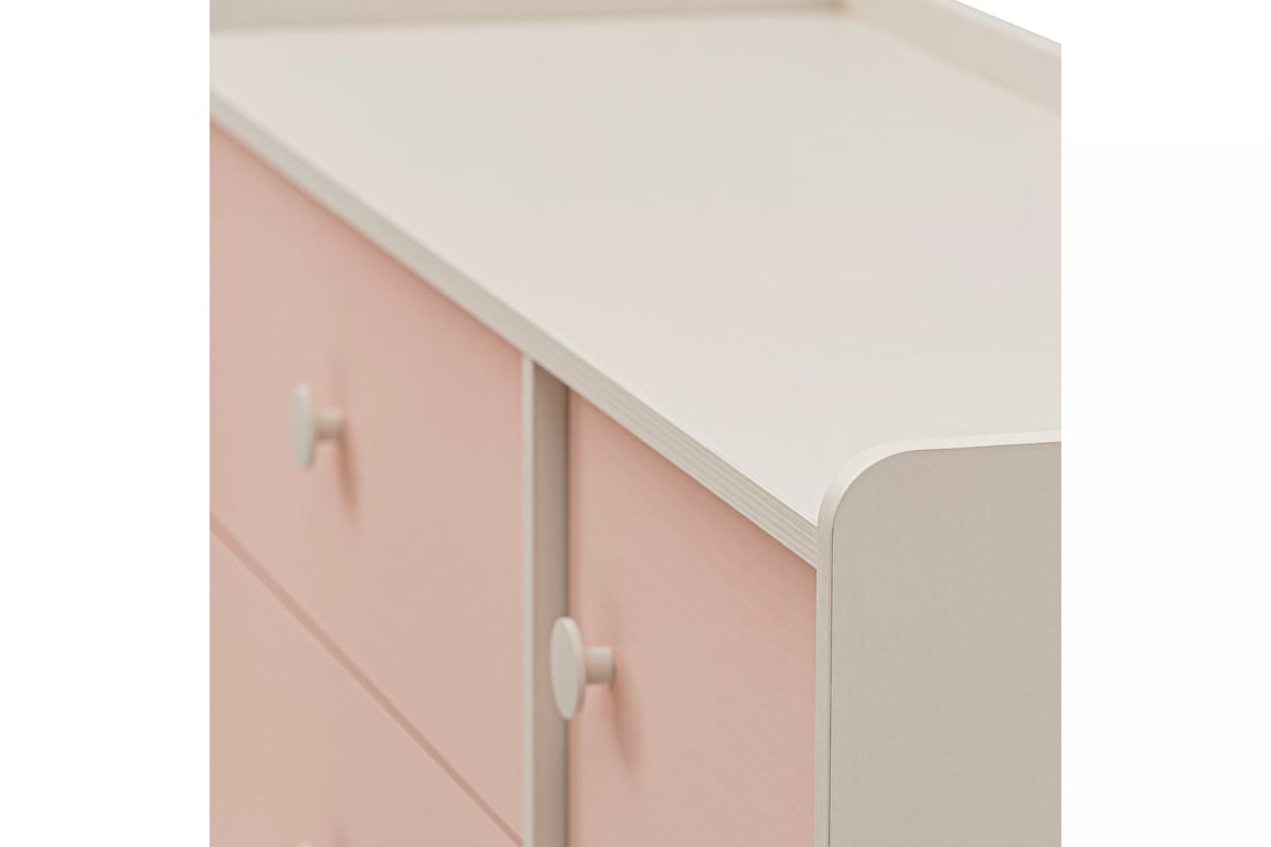 Marla komód 120 cm - sivatagi homok / millennial pink Komod dziecieca Marla 120 cm fiokokkal - piasek pustyni / roz / millenial pink