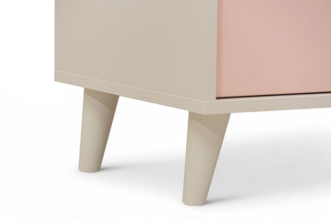Marla komód 120 cm - sivatagi homok / millennial pink Komod dziecieca Marla 120 cm fiokokkal - piasek pustyni / roz / millenial pink