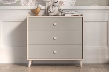 Comodă cu sertare Marla 90 cm - nisip deșert / palladium gri Comoda dziecieca Marla 90 cm cu sertare - piasek pustyni / gri pallad