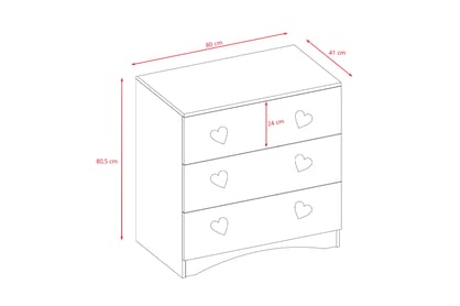 Comodă copii Pateri 80 cm - alb Comoda dziecieca Pateri 80 cm - bialy
