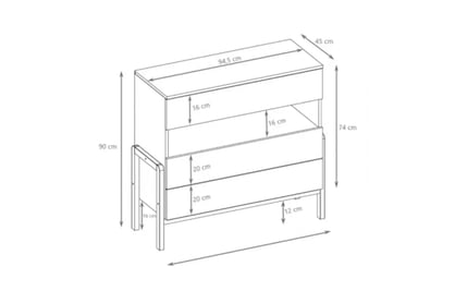 Silia gyerekkomód 94 cm fiókokkal - alpesi fehér / tölgy Komod dziecieca Silia 94 cm fiokokkal - biel alpesi / dab