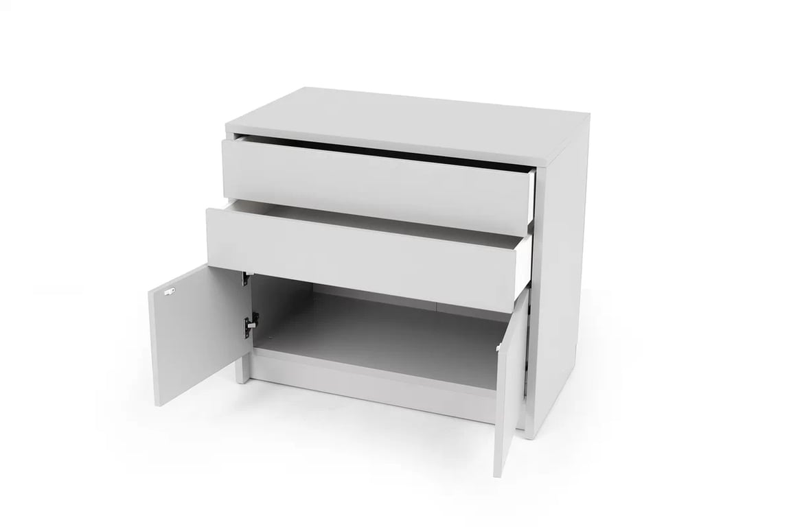 Comoda Genius 2D2S cu sertare 90 cm - alb mat Comoda Genius 2D2S cu sertare 90 cm - Alb mat