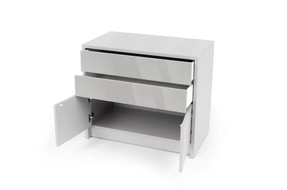Comoda Genius 2D2S cu sertare 90 cm - alb luciu Comoda Genius 2D2S cu sertare 90 cm - bialy luciu