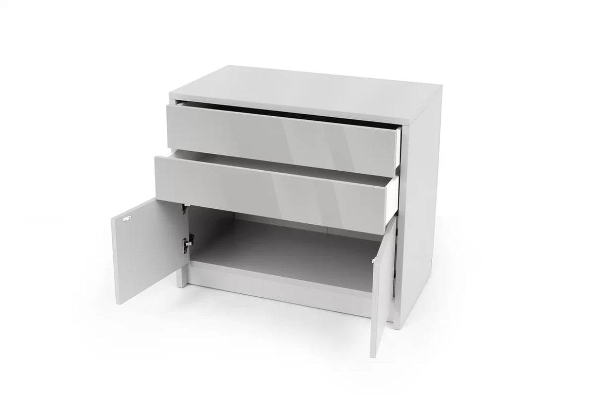 Comoda Genius 2D2S cu sertare 90 cm - alb luciu Comoda Genius 2D2S cu sertare 90 cm - bialy luciu