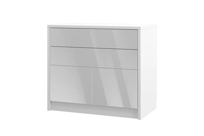 Comoda Genius 2D2S cu sertare 90 cm - alb luciu Comoda Genius 2D2S cu sertare 90 cm - bialy luciu
