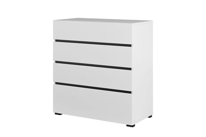 Cross komód 80 cm - fehér / fekete Komod Gramon 80 cm fiokokkal - fehér / fekete