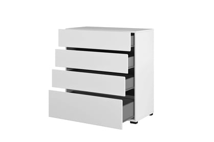 Cross komód 80 cm - fehér / fekete Komod Gramon 80 cm fiokokkal - fehér / fekete