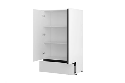 Comodă Cross 89 cu sertar - alb / negru Comoda Gramon 89 cm z szuflada - bialy / negru