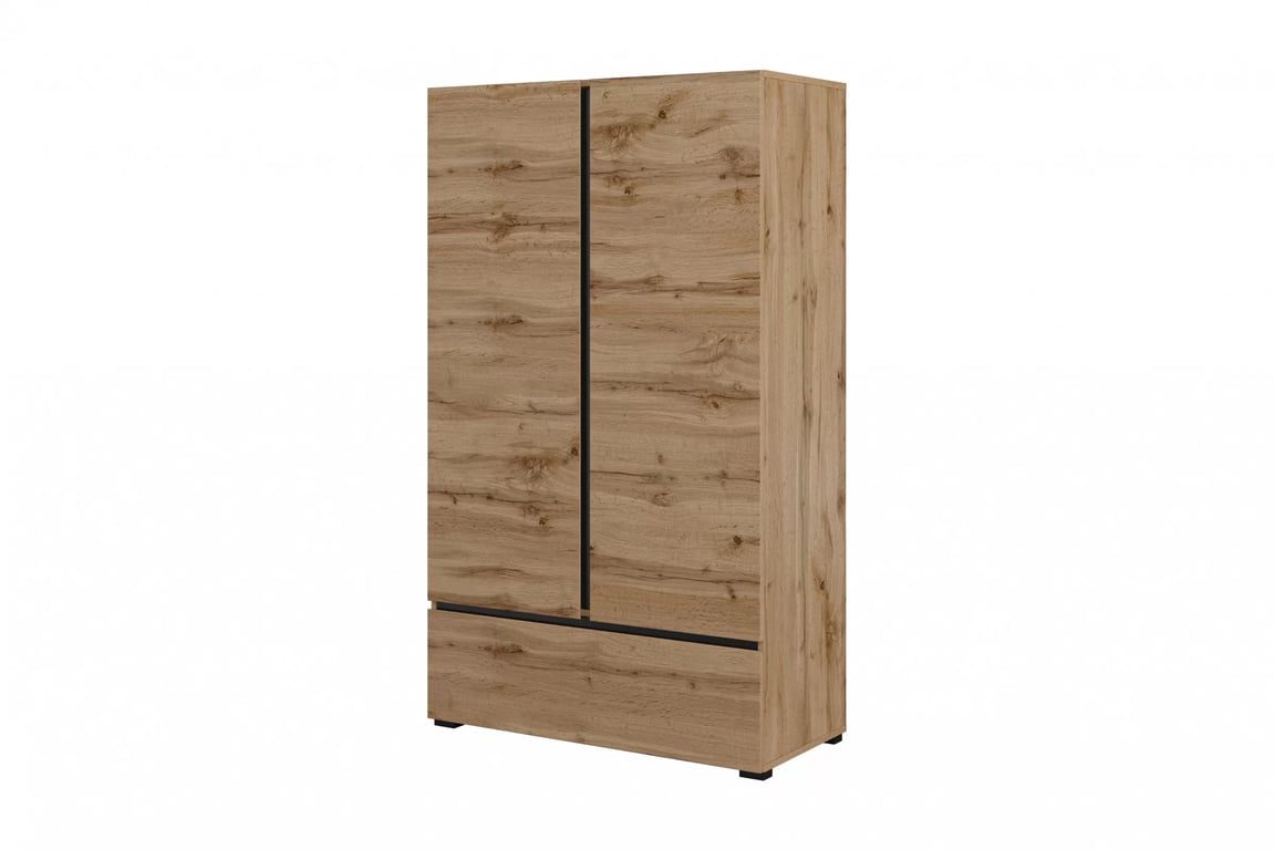 Gramon komód 89 cm - wotan tölgy / fekete Komod Gramon 89 cm z szuflada - dab wotan / fekete