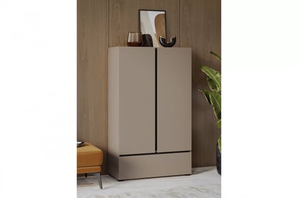 Gramon komód 89 cm - kasmír / fekete Komod Gramon 89 cm z szuflada - kasmír / fekete