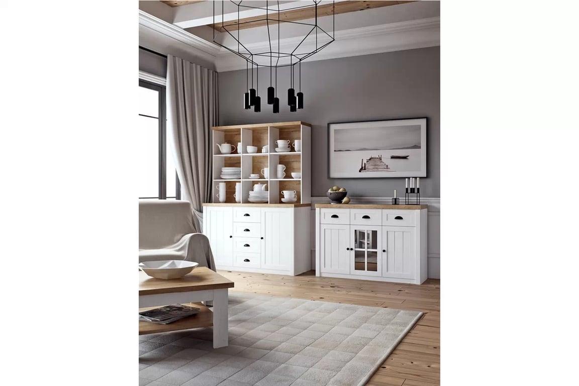 Komoda so 4 zásuvkami Prowansja 130 cm - Borovica andersen kolekcia nábytku Prowansja - vizualizácia 2
