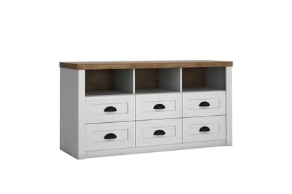 Comodă Provence K6S 130 cm cu 6 sertare - pin andersen