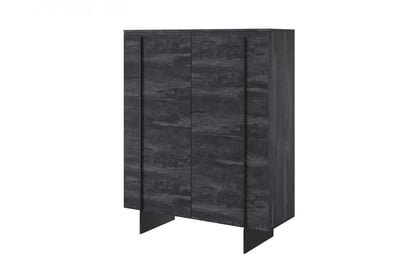 Larena komód 120 cm - fekete beton / fekete lábak