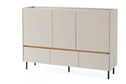 Azalio komód 150 cm fiókokkal - homokbézs / olajozott tölgy