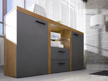 Comoda Luiza 2F 2S - grafit Comoda Rumba 2F 2S 
