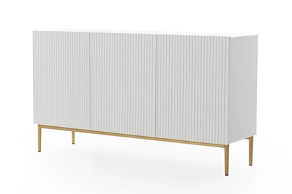 Comodă Nicole 150 cm - Mat alb / picioare aurii