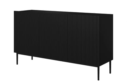 Comoda Nicole 150 cm - negru mat / picioare negre