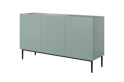 Nicole komód 150 cm - zsálya MDF / fekete lábak