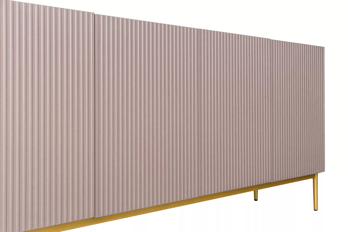 Nicole 200 cm komód - antik rózsaszín MDF / arany lábak Komód Nicole 200 cm fém lábakon - antik rozsaszín / arany lábak