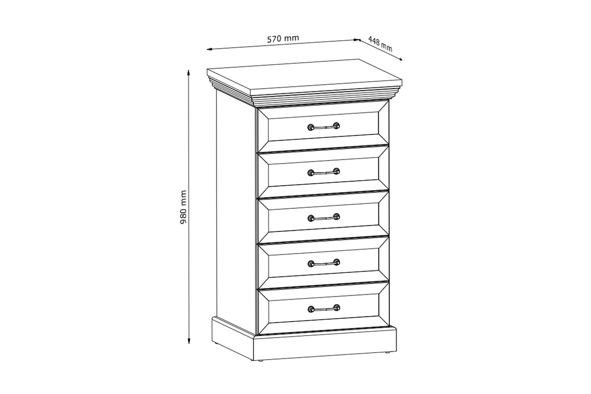 Komoda Royal se zásuvkami 57 cm - borovice nordycka/divoký dub Komoda Royal se zásuvkami 57 cm - borovice nordycka/divoký dub