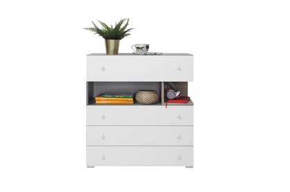 Comoda Sigma SI11 - alb lux / beton / stejar