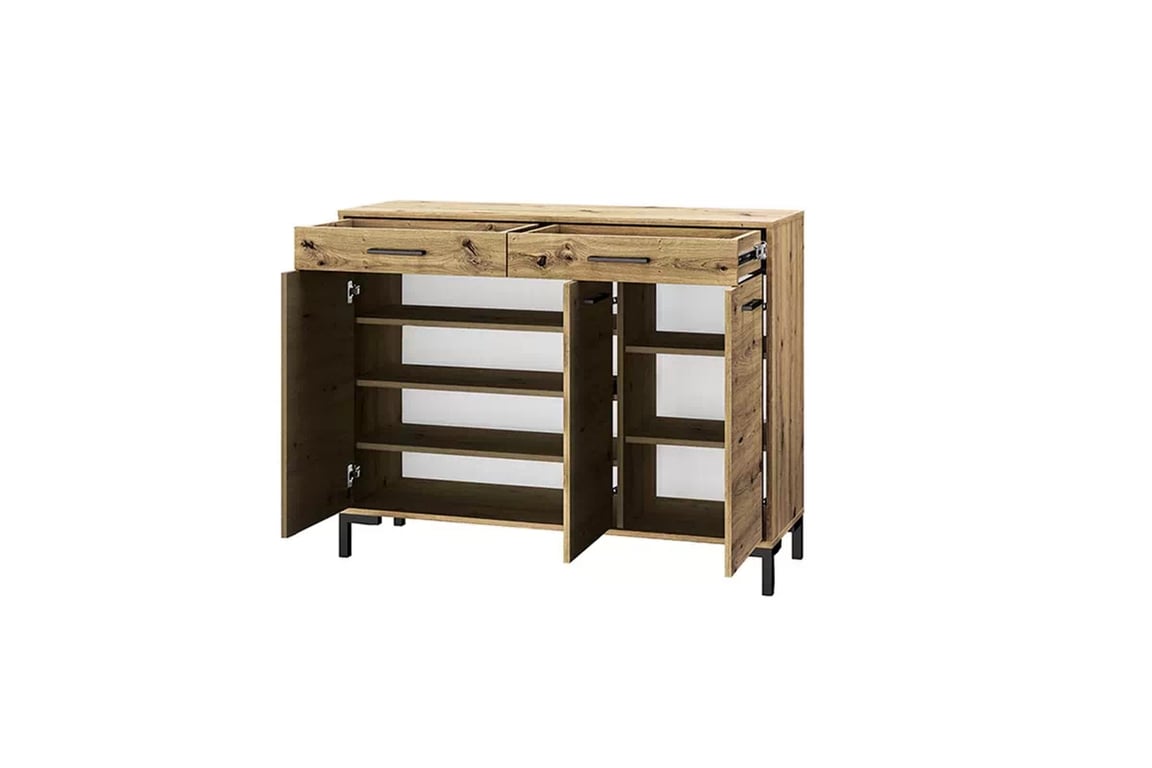 Klarso 14 háromajtós komód, fiókokkal - 120 cm - kézműves tölgyfa Komód háromajtos Klarso 14 fiokokkal 120 cm - dab artisan