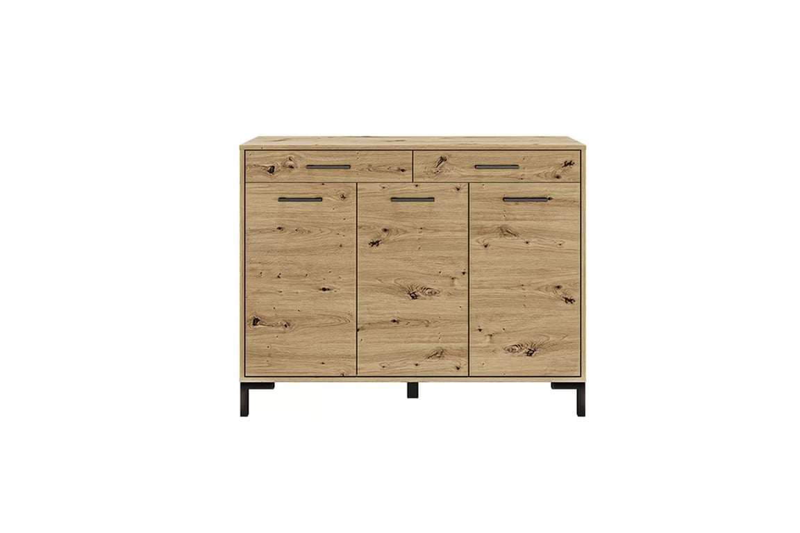 Klarso 14 háromajtós komód, fiókokkal - 120 cm - kézműves tölgyfa Komód háromajtos Klarso 14 fiokokkal 120 cm - dab artisan