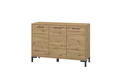 Comodă Klarso 10 120 cm - stejar artizanal / negru