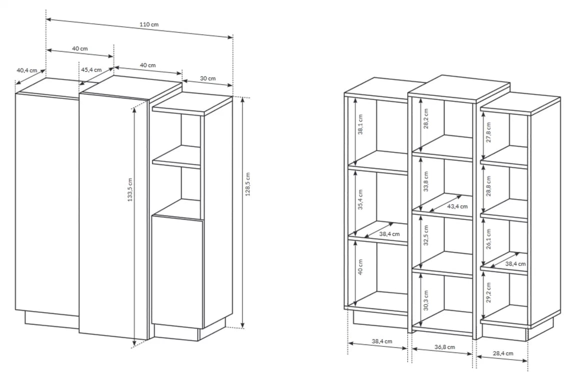 Komoda Numb 110 cm - bílá/Dub craft Komoda třídveřová Numb 110 cm - Bílý/Dub craft