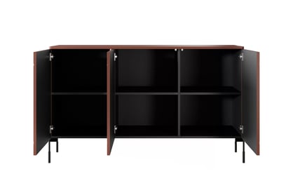 Comodă Sonatia 150 cm - burgundy Comoda cu trei uși Sonatia pe bază de metal 150 cm - burgundy