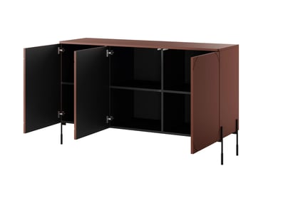 Comodă Sonatia 150 cm - burgundy Comoda cu trei uși Sonatia pe bază de metal 150 cm - burgundy