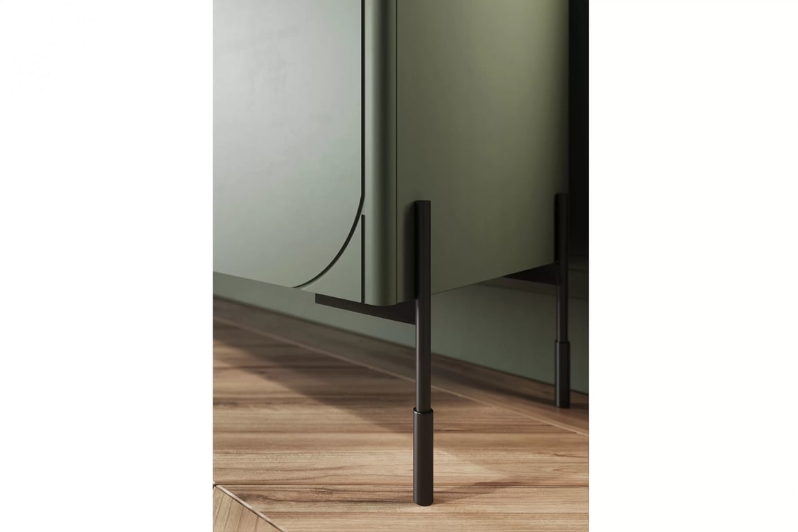 Comodă cu trei uși și patru sertare Sonatia 150cm - Olive Dulap TV na nozkach