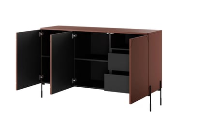 Comodă cu trei uși și două sertare Sonatia 150 cm - burgundy Comoda cu trei uși z dwoma ukrytymi sertare Sonatia 150 cm - burgundy