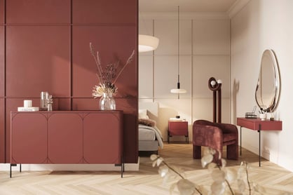 Comodă cu trei uși și două sertare Sonatia 150 cm - burgundy Comoda do camere