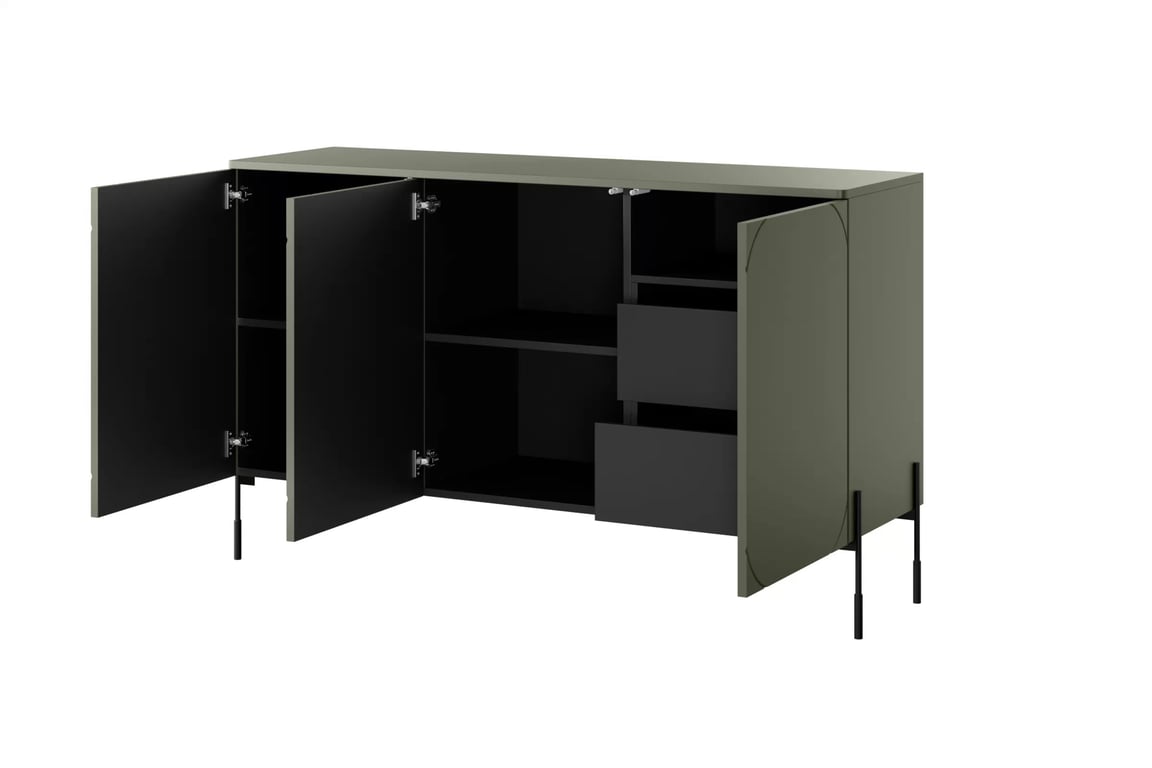 Comodă cu trei uși și două sertare Sonatia 150cm - Olive Comoda z przegrodami