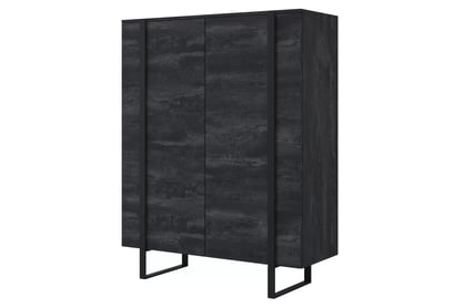Comodă Verica 120 cm - cărbune / picioare negre