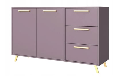 Komoda Bali 140 cm s 3 zásuvkami - slivka