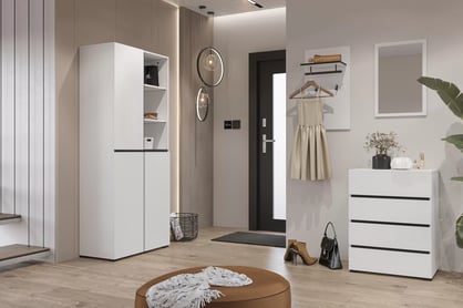 Gramon komód 60 cm fiókos - fehér / fekete Komod fiokokkal Gramon 60 cm - fehér / fekete