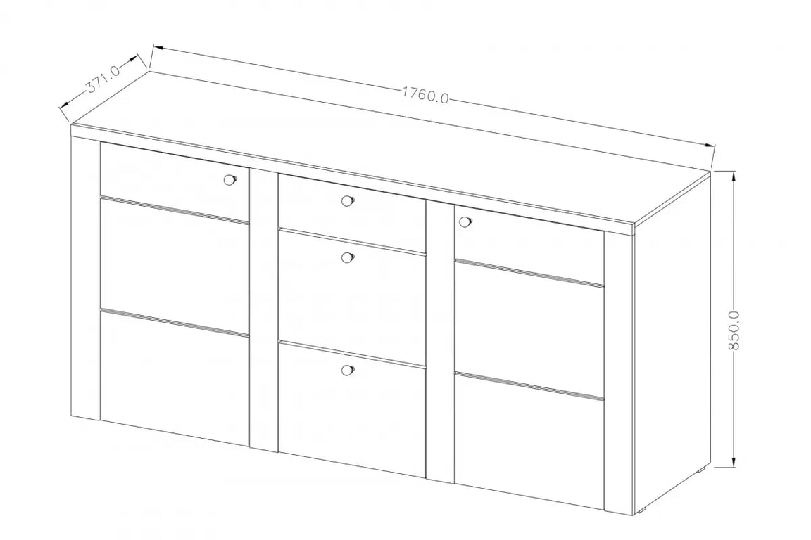 Komoda dvojdverová s tromi zásuvkami Larona 25 - satin nussbaum / touchwood Komoda so zásuvkami Larona 25 - 176 cm - satin nussbaum / touchwood