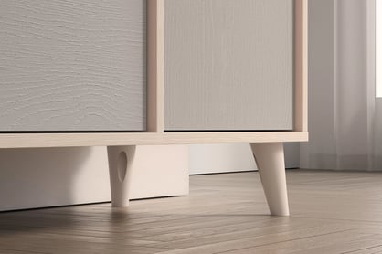 Comodă cu sertare Marla 120 cm - nisip deșert / palladium gri Comoda cu sertare Marla 120 cm - piasek pustyni / gri pallad