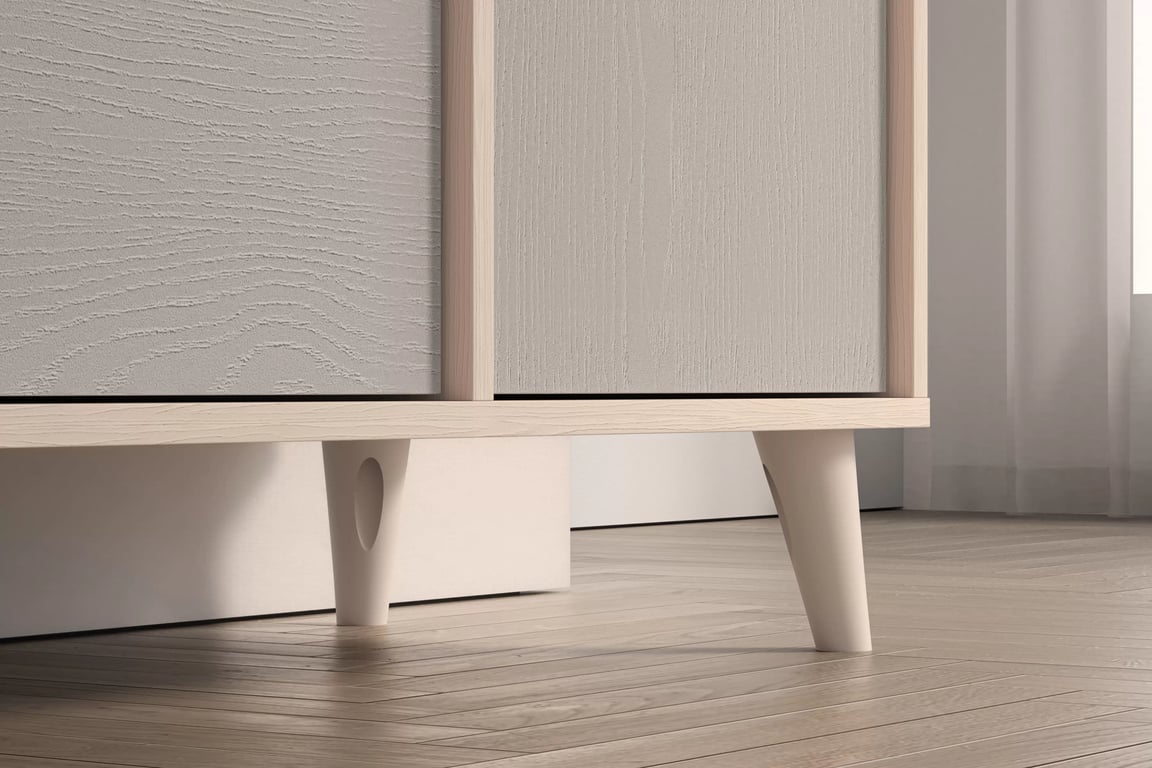 Comodă cu sertare Marla 120 cm - nisip deșert / palladium gri Comoda cu sertare Marla 120 cm - piasek pustyni / gri pallad