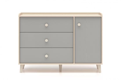 Comodă cu sertare Marla 120 cm - nisip deșert / palladium gri Comoda cu sertare Marla 120 cm - piasek pustyni / gri pallad
