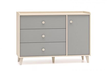 Komoda do detskej izby Marla 120 cm - púštny piesok / sivá