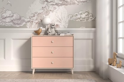 Comodă cu sertare Marla 90 cm - nisip deșert / roz millennial Comoda cu sertare Marla 90 cm - piasek pustyni / millenial pink