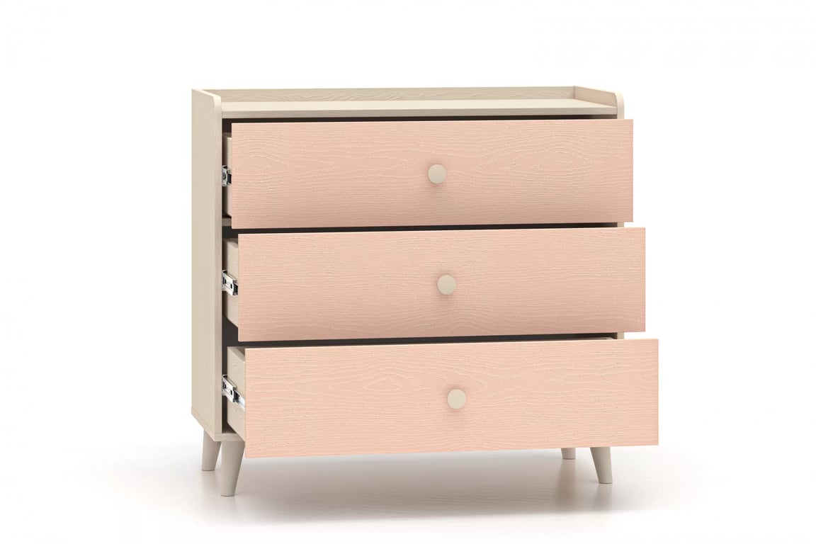 Comodă cu sertare Marla 90 cm - nisip deșert / roz millennial Comoda cu sertare Marla 90 cm - piasek pustyni / millenial pink