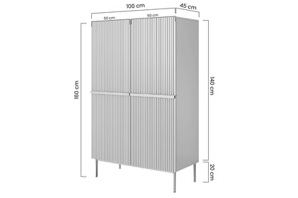 Kredenc Nicole z metalowymi uchwytami i nogami 100 cm - námořnická modrá / černá nozki - Konec série Kredenc Nicole z metalowymi uchwytami i nogami 100 cm - námořnická modrá / černá nozki