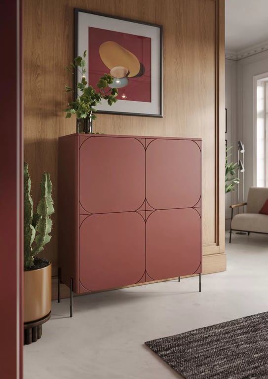 Dulap cu două sertare Sonatia 120 - burgundy dulap Sonatia 120 cm cu două uși z dwoma ukrytymi sertare - burgundy
