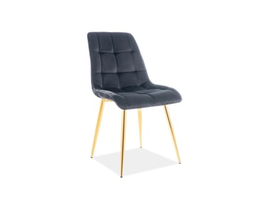 Stolička CHIC VELVET zlatý rám/Čierny BLUVEL 19