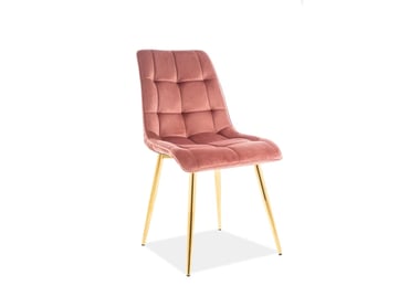 Stolička CHIC VELVET zlatý rám/staroružová BLUVEL 52